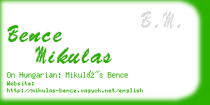 bence mikulas business card